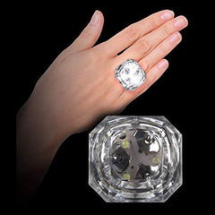 LED Princess Cut Diamond Bling Rings