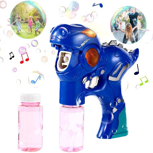 Dinosaur Automatic Music Flashing Bubble Machine Toy Gun