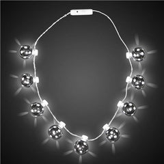 LED Silver Disco Ball Necklace
