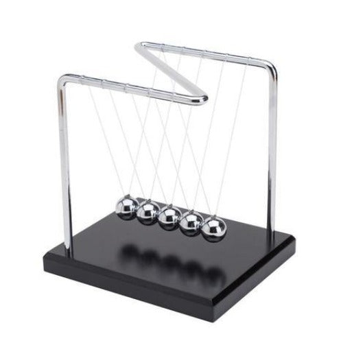 Metal Z Shape 6 Newton's Cradle with Wood Base