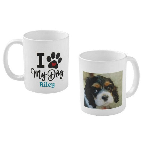 Personalized I Love My Dog Photo Coffee Mug