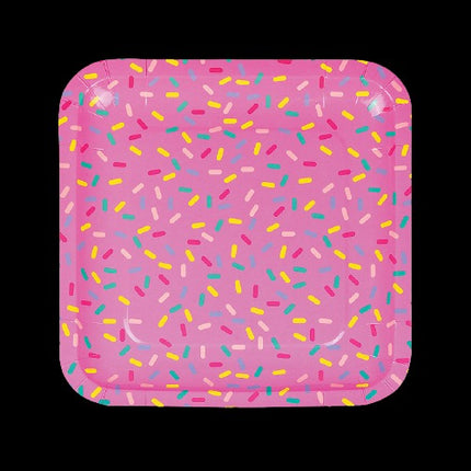 Donut Party Square Paper Dinner Plates