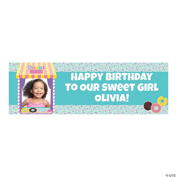 Donut Sprinkles Party Photo Custom Banner - Medium