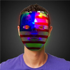 LED Light Up Patriotic USA Flag Double Face Mask