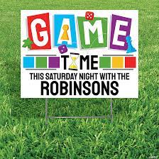 Personalized Game Night Yard Sign