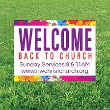 Personalized Welcome Back to Church Yard Sign