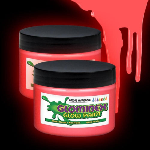 Glominex Glow Paint 4 oz Jar Red