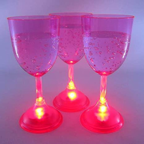 LED Light Up Red Flashing 11 oz Wine Glasses