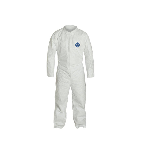 DuPont TY120S Disposable Tyvek White Coverall Suit With Elastic Wrists,Ankles & Hood-Size X Large