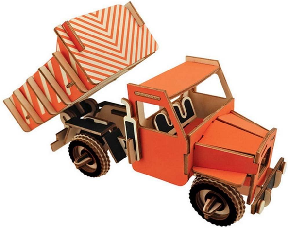 Natural Wood 3D Puzzle Dumper Truck Craft Building Set