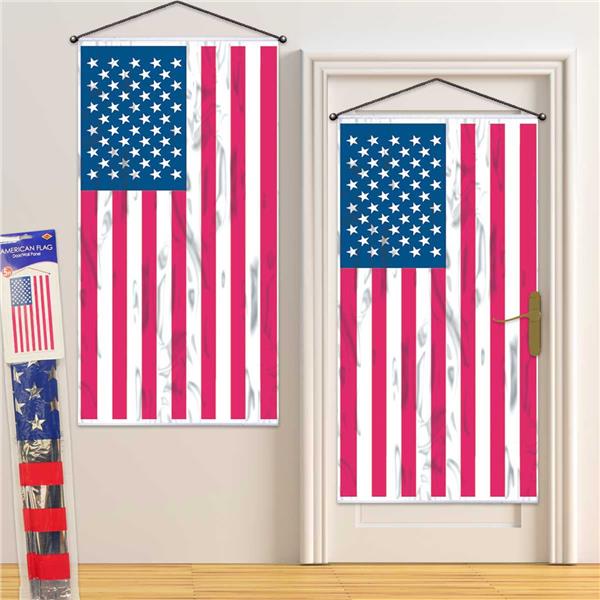 Metallic American Flag Hanging Decoration