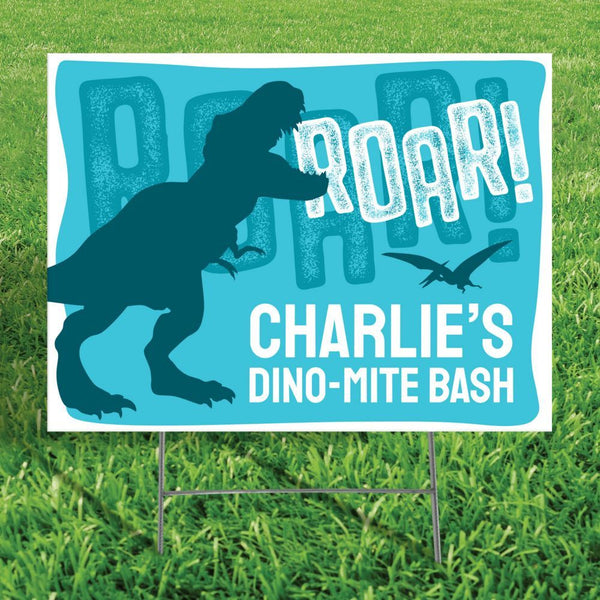 Personalized Dino Party Yard Sign