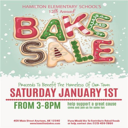 Holiday Bake Sale Invitations