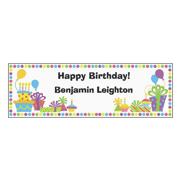 Dots & Presents Birthday Custom Banner - Small