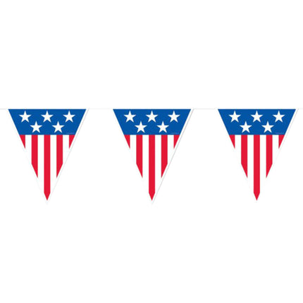 Stars & Stripes 12' Pennant Banner | PartyGlowz