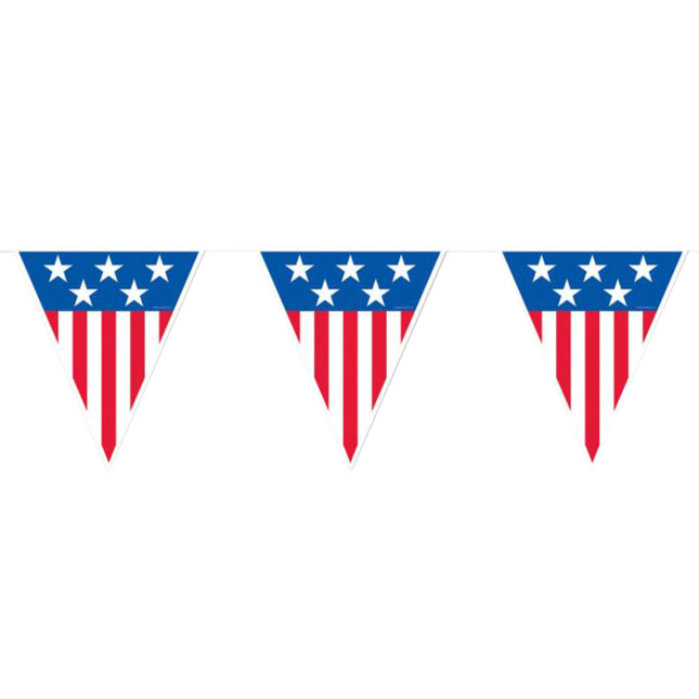 Stars & Stripes 12' Pennant Banner | PartyGlowz