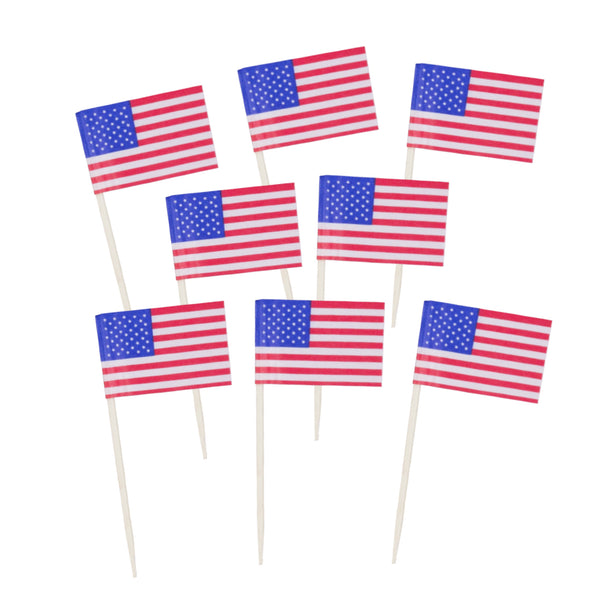 Patriotic American Flag Garnish Picks