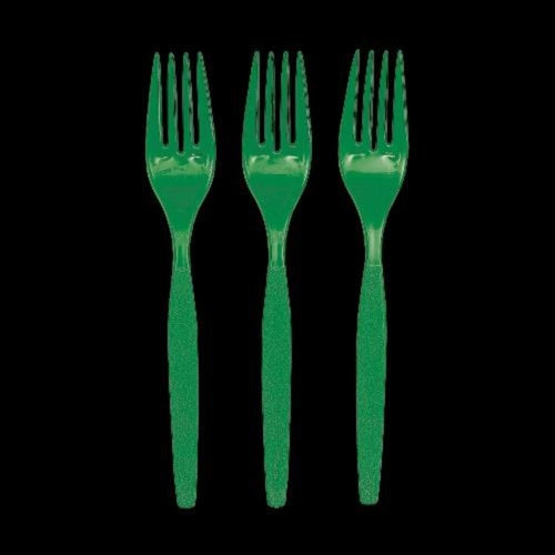 Kelly Green Color Plastic Forks