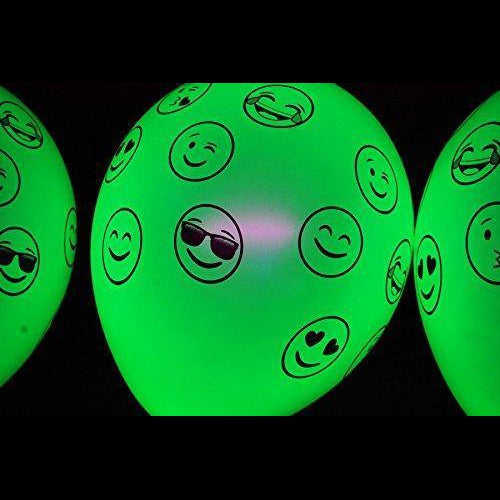 Neon Yellow 11 inch UV Blacklight Reactive Latex Emoji Balloons