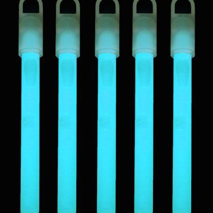 6 Inch Slim Aqua Glow Sticks With Lanyards - Pack of 12
