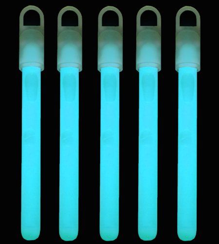 6 Inch Slim Aqua Glow Sticks With Lanyards - Pack of 12
