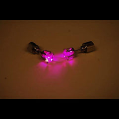 LED Light Up Pink Diamond Shape Stud Earrings