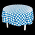 Blue & White Checkered Round Plastic Tablecloth