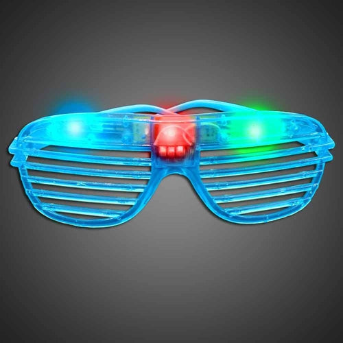 LED Light Up Blue Party Slotted Shades