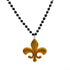 33" 7Mm Black With Acrylic Fleur De Lis Pendant