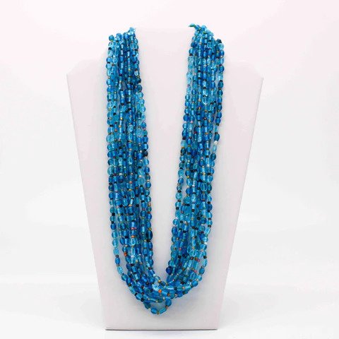 27 Turquoise Glass Bead Necklace