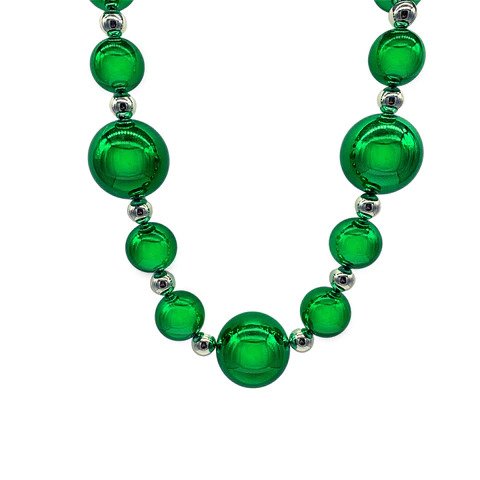 44 20/40/60Mm Metallic Green And Silver Round Necklace
