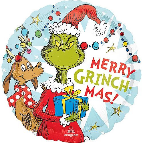 17 Inch Merry Grinchmas Foil Balloon