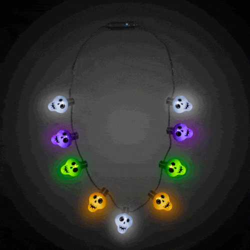 LED Light Up Scary Skull Necklace