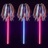 9 ¾” Red, White & Blue Pom Pom Glow Wands | PartyGlowz