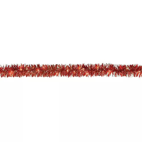 9 Feet Light-Up Gold & Red Tinsel Garland