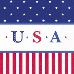 USA Stars & Stripes Lunch Dinner Napkins