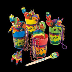 Viva Fiesta Disposable Plastic Cups - Bulk set of 50, each holds 16 oz -  Cinco de Mayo Party Supplies