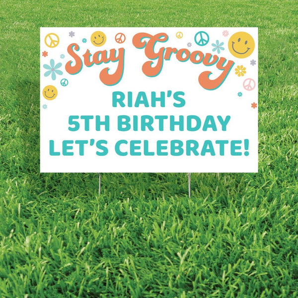 Personalized Groovy Yard Sign