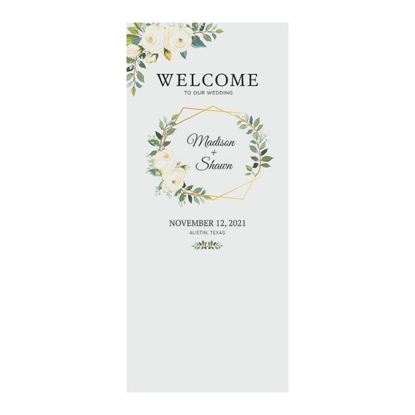 Vertical Welcome Wedding Photo Booth Backdrop Custom Banner