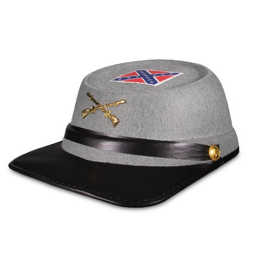 Black Military Kepi Cap - Vintage Style Forage Hat - One Size Adult Costume Headwear