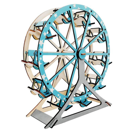 Natural Wood 3D Puzzle Ferris Wheel Craft Building Set