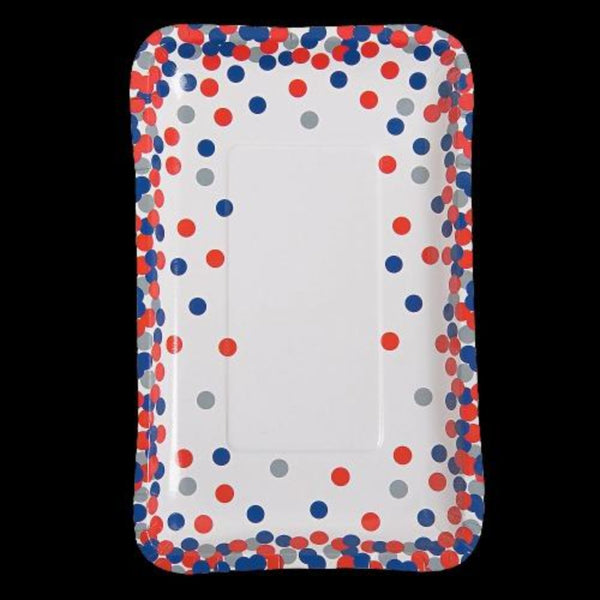 Patriotic Confetti Dots Printed Paper Appetizer Plates