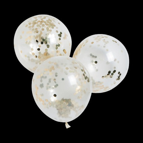 Gold Confetti 12" Latex Balloons