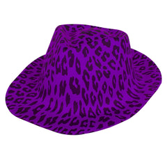 Purple Animal Print Camouflage Fedora Hat