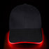LED Lighted Red  Glow Hat Black Fabric
