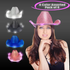 LED Light Up Flashing Sequin Cowboy Hats - 4 Colors Assorted Pack of 6 Hats