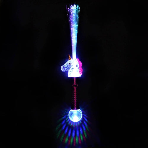 LED Light Up Fiber Optic Unicorn Wand