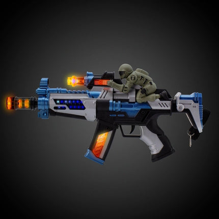 LED Toy Machine Gun With Military Figure Strap And Sound