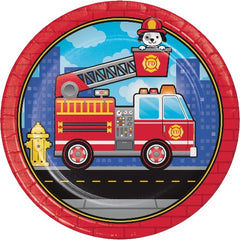 Firetruck Party Dinner Plates