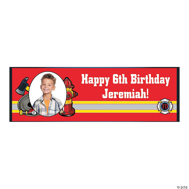 Firefighter Party Photo Custom Banner - Small